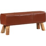  Gimnastička klupa smeđa 110 cm od prave kože i drva manga | shoptok.hr