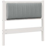 vidaXL Tapecirano vzglavje z vzglavjem Bela 90 cm Masivno borovo les, (5000109662) | Shoptok.si