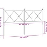  Metalno uzglavlje bijelo 150 cm | shoptok.hr