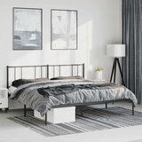  Metalni okvir za krevet s uzglavljem crni 183x213 cm | Eponuda.com