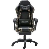 vidaXL Racing stol z oporo za noge črno in kamuflažno umetno usnje | Shoptok.si