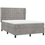  Box spring postelja z vzmetnico svetlo siva 140x200 cm žamet, (20789840) | Shoptok.si