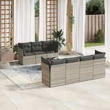  8-dijelni set vrtnih sofa od poliratana s jastucima svjetlosivi | shoptok.hr