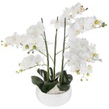 Atmosphera UMJETNO CVIJEĆE U TEGLI ORHIDEJA 65CM PE/CEMENT BIJELA | shoptok.hr