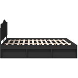  Konstrukcija postelje Črna 180 x 200 cm Masivno borovo les, (5000102138) | Shoptok.si