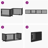 vidaXL Ograda za pse z vrati zložljiva 4 paneli črna 320 cm topolovina | Shoptok.si