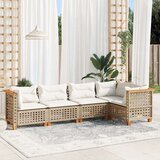 vidaXL 5-dijelni vrtni set sofa s jastucima bež od poliratana | shoptok.hr