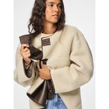 Pieces Prehodna jakna 'PCJulie' temno rjava / volneno bela | Shoptok.si