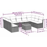  10-dijelni set vrtnih sofa od poliratana s jastucima sivi | shoptok.hr