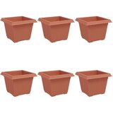  Kvadratna saksija za cvijeće 6 pcs Crvena cigla Plastika | Eponuda.com