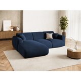 Micadoni Temno modra žametna kotna sedežna garnitura (levi kot/z ležalnikom) Molino – | Shoptok.si