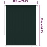  Vanjska roleta za zamračivanje 180 x 230 cm tamnozelena HDPE | shoptok.hr