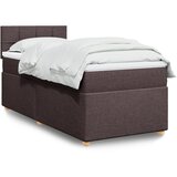  Krevet s oprugama i madracem tamnosmeđi 90 x 190 cm od tkanine | shoptok.hr