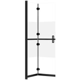 vidaXL Sklopiva pregrada za tuš napola matirano ESG staklo 110x190 cm | shoptok.hr