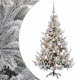  Umjetno božićno drvce s kuglicom 150 cm 150 LED lampica - Zelena i bijela 150 cm s LED-ima i ružičastim lopticama | shoptok.hr