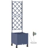  Vrtni planter s navodnjavanjem i kotačima Siva 40 x 40 x 148 cm | shoptok.hr