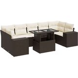 vidaXL 8-dijelni set vrtnih sofa s jastucima smeđi od poliratana | shoptok.hr