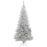 vidaXL Božično drevo med 300 LED z stojalom srebrna 240 cm PET | Shoptok.si
