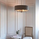  Endon 94373 - Luster na lancu HIGHCLERE 6xE14/40W/230V siva/sjajni hrom | Eponuda.com
