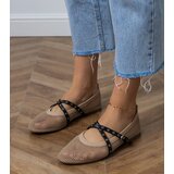 Gemre Brown mesh ballerinas with decorative buckle Zerid | ePonuda.com