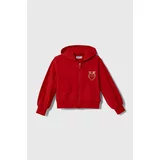 Pinko Up Otroški pulover rdeča barva, s kapuco