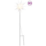  Božićna svjetla sa šiljcima 3 kom LED sklopiva bijele 57 cm | shoptok.hr