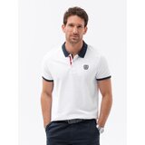 Ombre Men's polo shirt with colorful accents - white Cijene