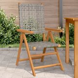 Maison Chic Vrtni stoli - Stol za vrt 2 kosa siv trden akacijev les in poli ratan JS1321, (21878893) | Shoptok.si