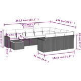  11-dijelni set vrtnih sofa od poliratana s jastucima bež | shoptok.hr