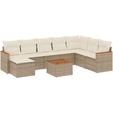 vidaXL 9-dijelni set vrtnih sofa s jastucima bež od poliratana | shoptok.hr
