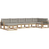  Set vanjskih sofa 7 kom. Bijela i svjetlosiva Smeđa 406 x 168,5 x 73 cm | shoptok.hr
