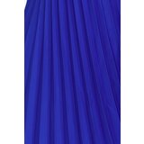 Numoco 311-16 LILAC Pleated dress with short sleeves and belt - BLUE | shoptok.hr