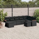 vidaXL 9-dijelni set vrtnih sofa s jastucima crni od poliratana | shoptok.hr