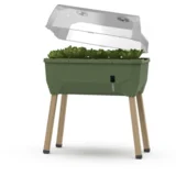 Visoka greda SAMMY SALAD z rezervoarjem za vodo in pokrovom - Temno zelena