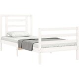  Posteljni okvir z vzglavjem bel 2FT6 trden les | Shoptok.si