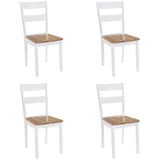 Beli Jedilni stoli 4 kosi beli trden kavčukovec