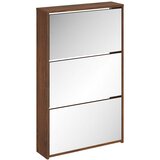 Ormarić za cipele s ogledalom 3razine Smeđi hrast 63x17x102,5cm | Eponuda.ba