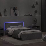  Okvir za krevet s uzglavljem i LED siva boja betona 140x190 cm | Eponuda.com