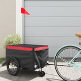 Prikolica za bicikl crno-crvena 30 kg željezna | shoptok.hr
