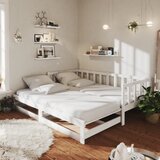  Dnevni ležaj na izvlačenje 2 x (90 x 200) cm bijeli od borovine | shoptok.hr