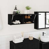  Kupaonski zidni ormarić crni 80x25x30 cm izrađeno drvo | shoptok.hr