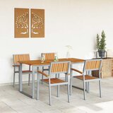  Vrtni set za objed 5 kom. Siva Čvrsto drvo akacije 160 x 80 x 75 cm | Shoptok.si