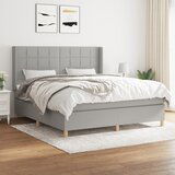 The Living Store Box spring postelja z vzmetnico svetlo siva 160x200 cm žamet - Box Spring Postelja, (21490588) Cene