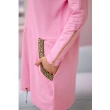 Kesi Sweatshirt with decorative belt light pink | shoptok.hr