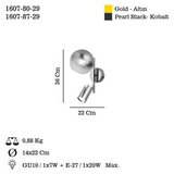 Opviq Zidna lampa Zerde-80-29, O14, 12cm, IP20, Zlatna boja | Eponuda.ba