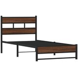  Metalni okvir kreveta bez madraca smeđi hrast 100x200 cm | shoptok.hr