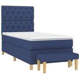  Box spring postelja z vzmetnico moder 80x200 cm blago, (20893225) | Shoptok.si