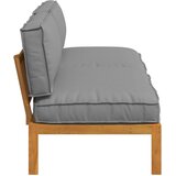  Set sofe s jastukom Jednobojno 2 pcs Siva Čvrsto drvo akacije | shoptok.hr