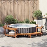 vidaXL Okolni zidovi za vruću kadu Smeđa Ø255 cm | shoptok.hr