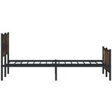 vidaXL Kovinski posteljni okvir brez vzmetnice dimljen hrast 180x200cm | Shoptok.si